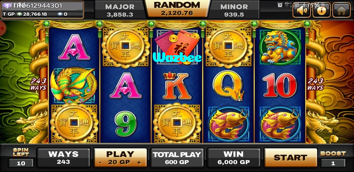 Wazbee casino presented on mobile device in Pakistan with slots and live games